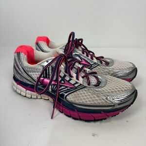 Brooks GTS 14 white & pink running shoes athletic workout